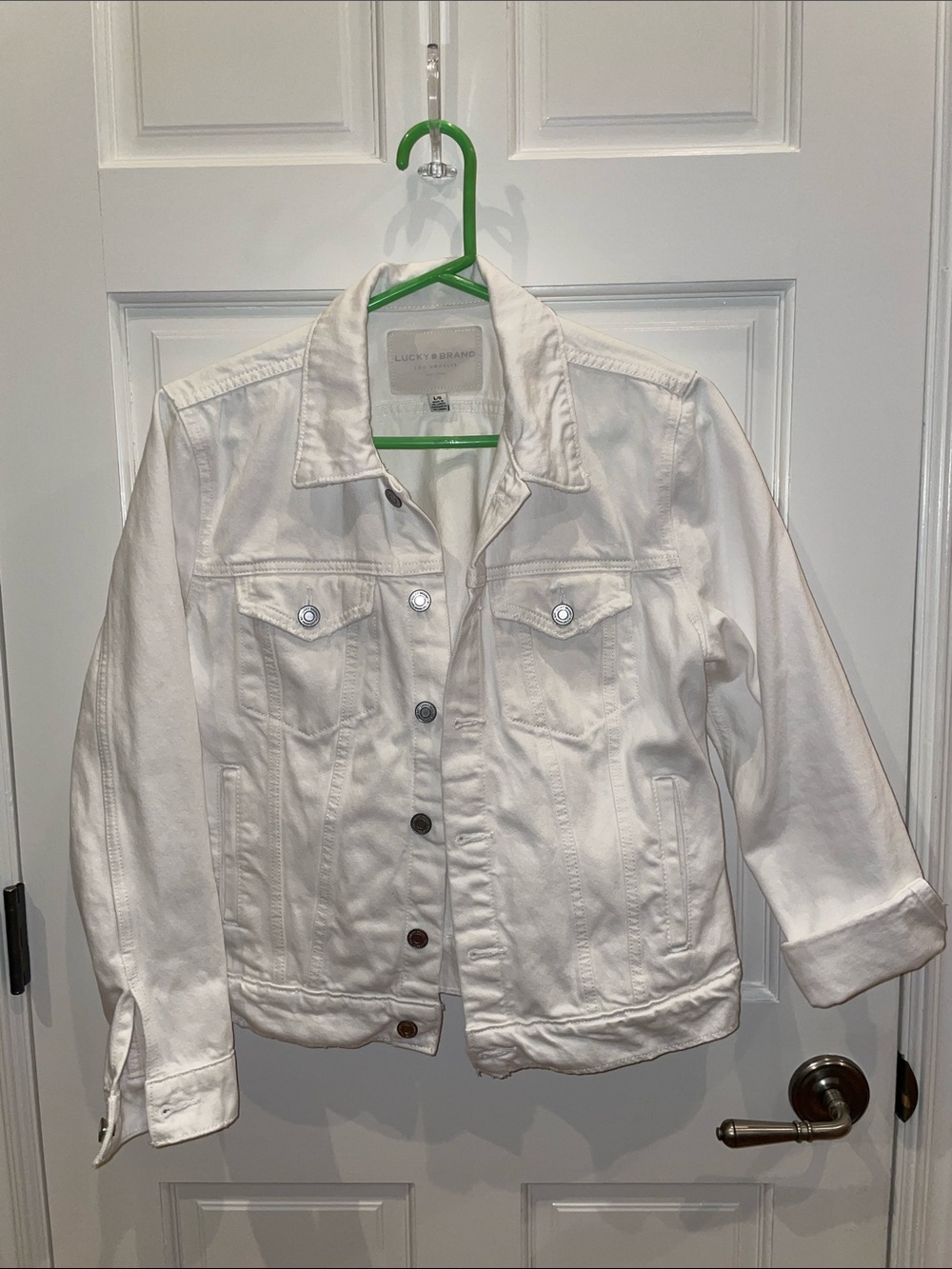 Lucky Brand White Jean Jacket Size L